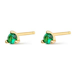 Mini Solitaire Three-Prong Stud Earrings