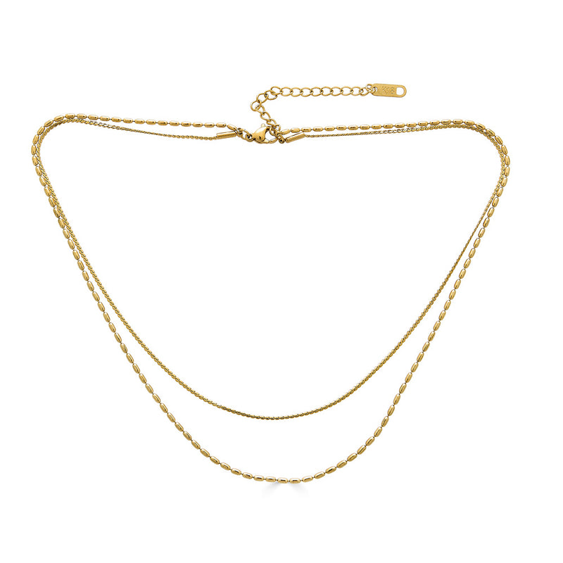 Double-Layer Mixed Chain Necklace
