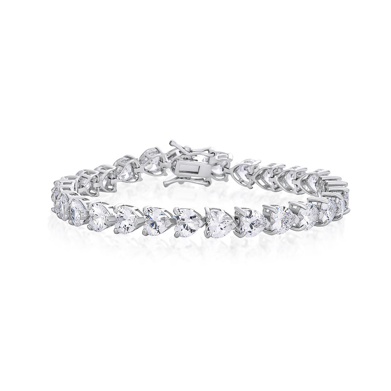 Glittering Heart Tennis Bracelet