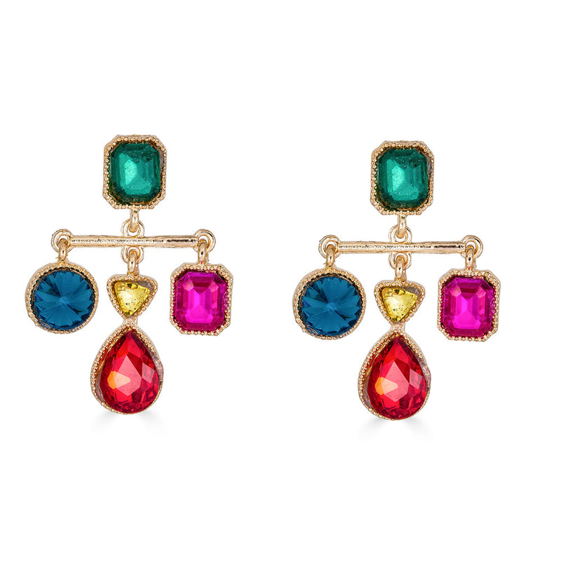 Jeweled Chandelier Drop Earrings