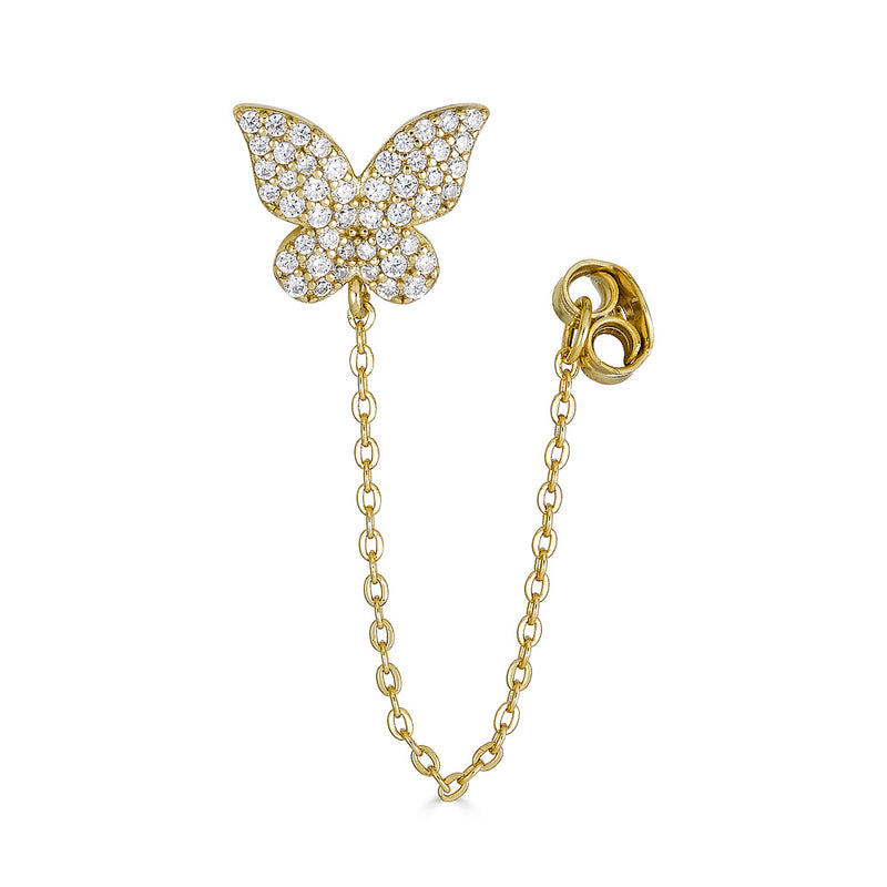 Butterfly Chain Drop Earring