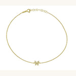 Fluttering Pave Butterfly Charm Anklet