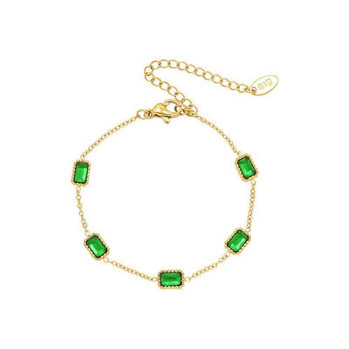 Emerald Green Rhinestone Bracelet